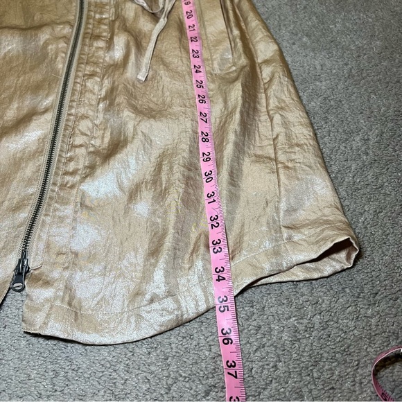 Anthropologie Champagne Anorak Lightweight Metallic Jacket Women’s Size Small - Picture 10 of 12